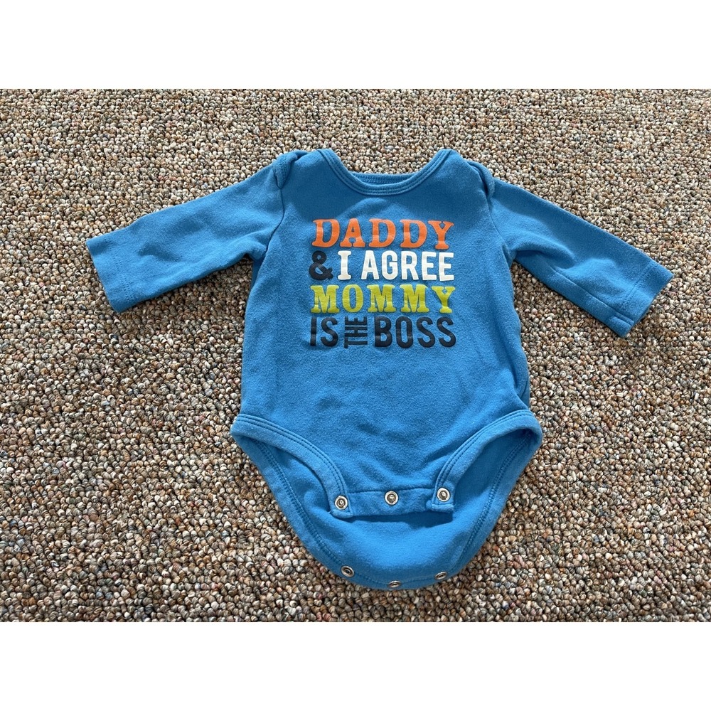 Carter's Boys Mom is the Boss Blue Bodysuit 3M